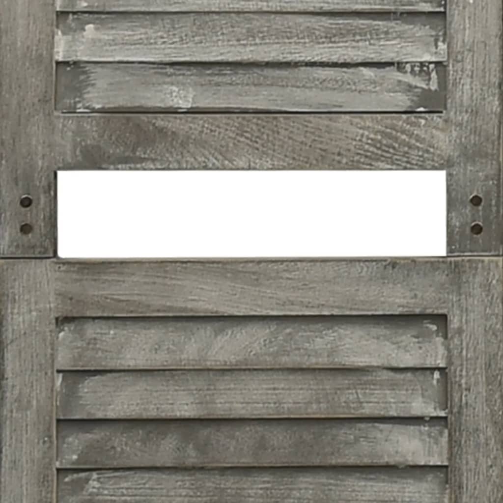 Kamerscherm met 3 panelen 106,5x166 cm massief hout grijs