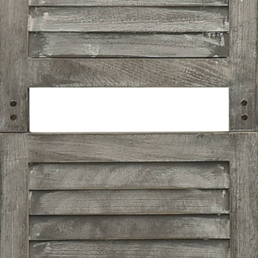 Kamerscherm met 4 panelen 143x166 cm massief hout grijs