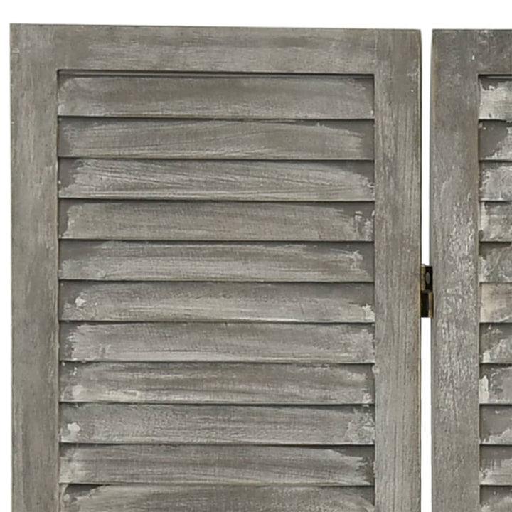 Kamerscherm met 5 panelen 179x166 cm massief hout grijs