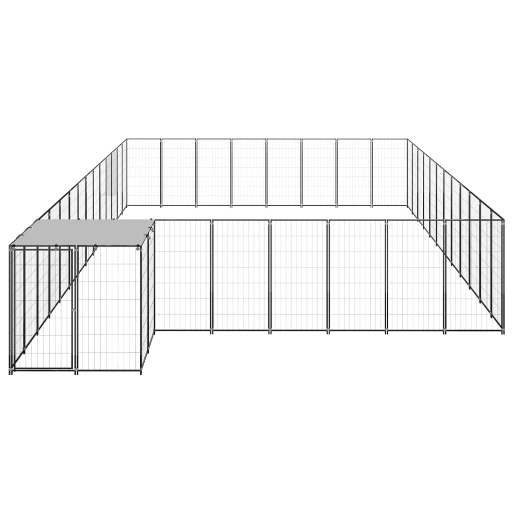 Hondenkennel 30,25 m² staal zwart