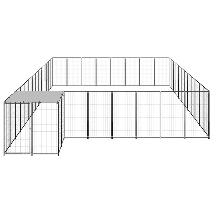 Hondenkennel 30,25 m² staal zwart