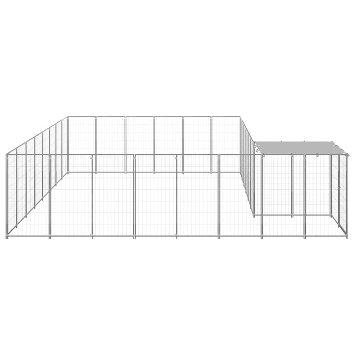 Hondenkennel 15,73 m² staal zilverkleurig