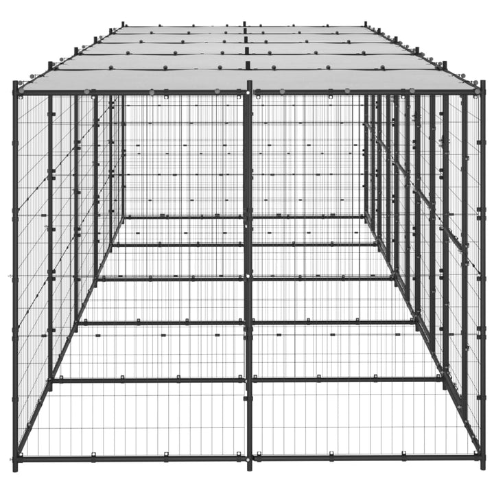 Hondenkennel met dak 12,1 m² staal