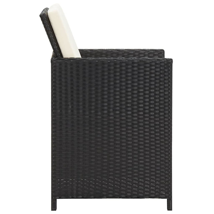 Tuinstoelen 4 st poly rattan zwart