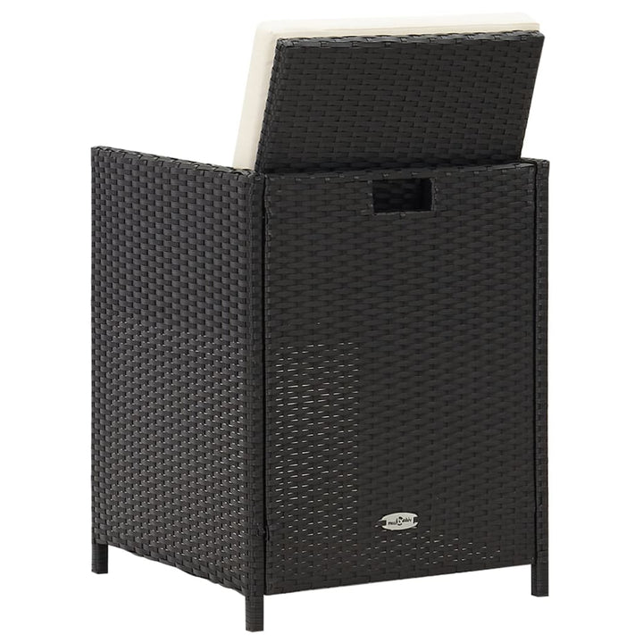 Tuinstoelen 4 st poly rattan zwart