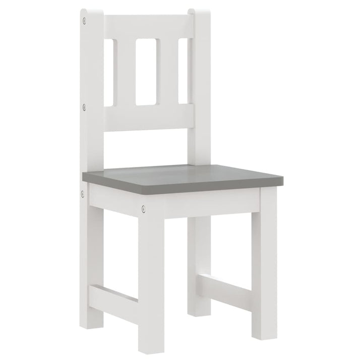4-delige Kindertafel- en stoelenset MDF wit en grijs