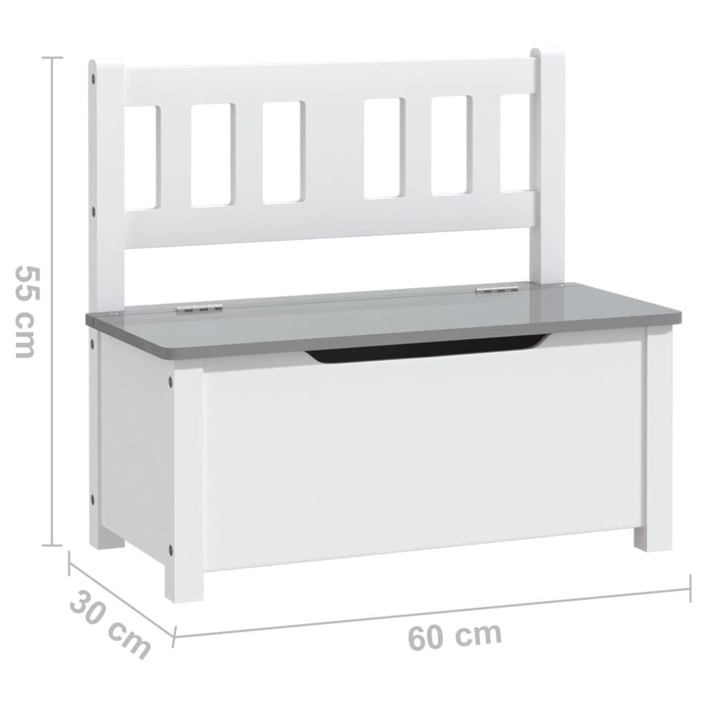 4-delige Kindertafel- en stoelenset MDF wit en grijs