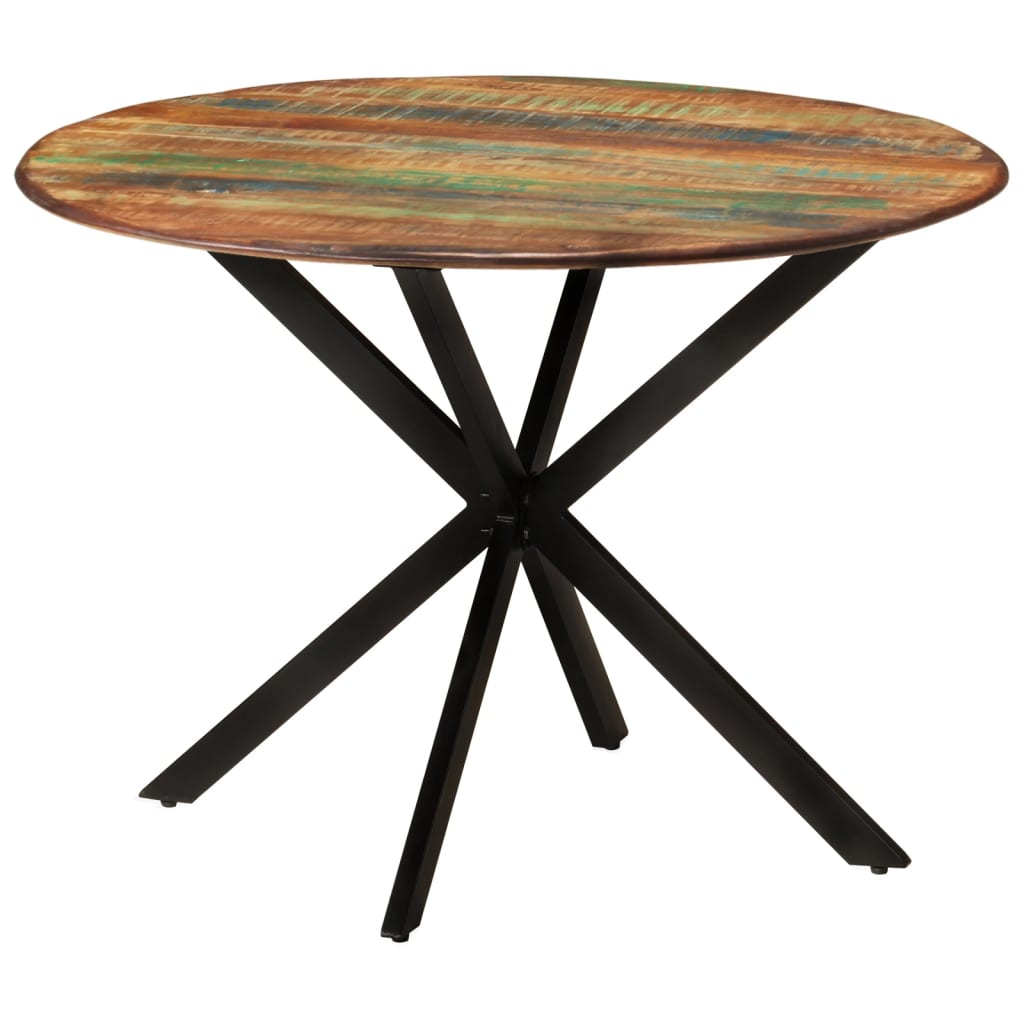 Eettafel ø˜110x78 cm massief gerecycled hout en staal