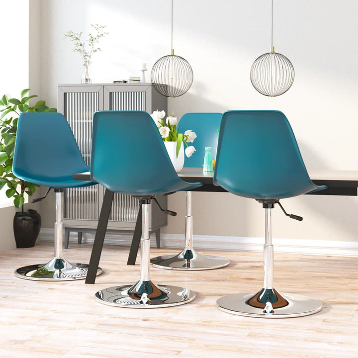 Eetkamerstoelen draaibaar 4 st PP turquoise