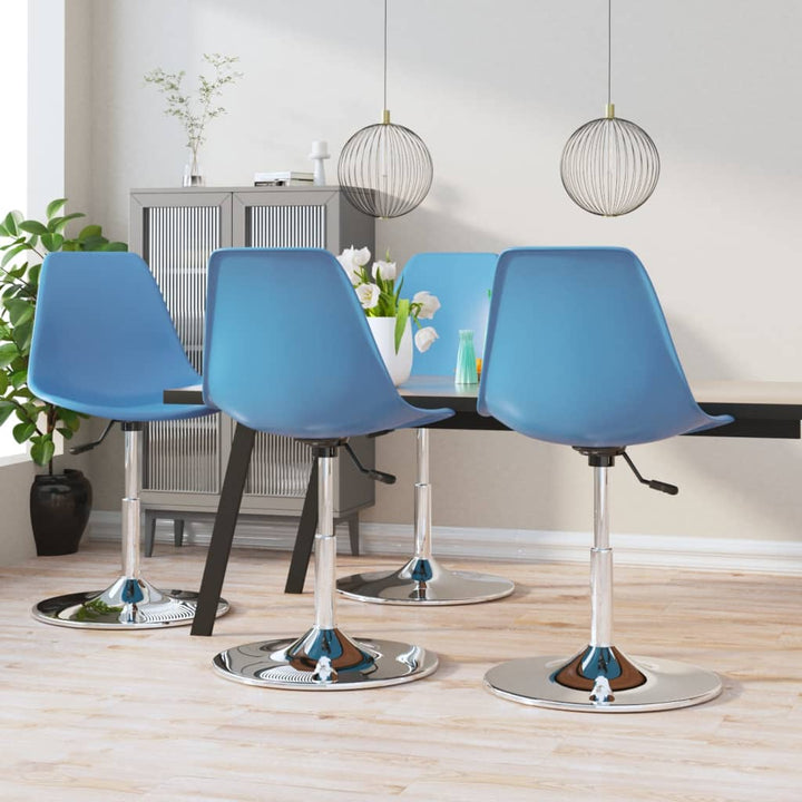 Eetkamerstoelen draaibaar 4 st PP blauw