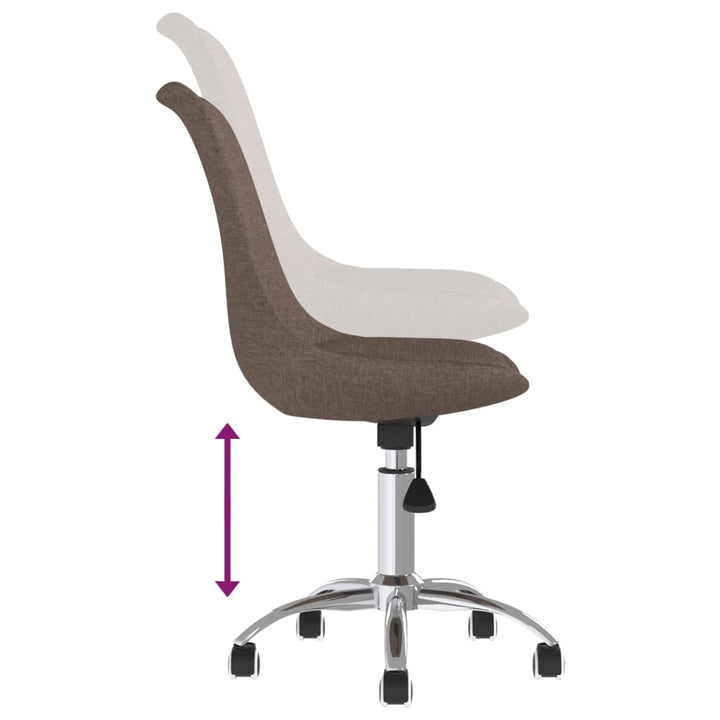 Eetkamerstoelen draaibaar 2 st stof taupe