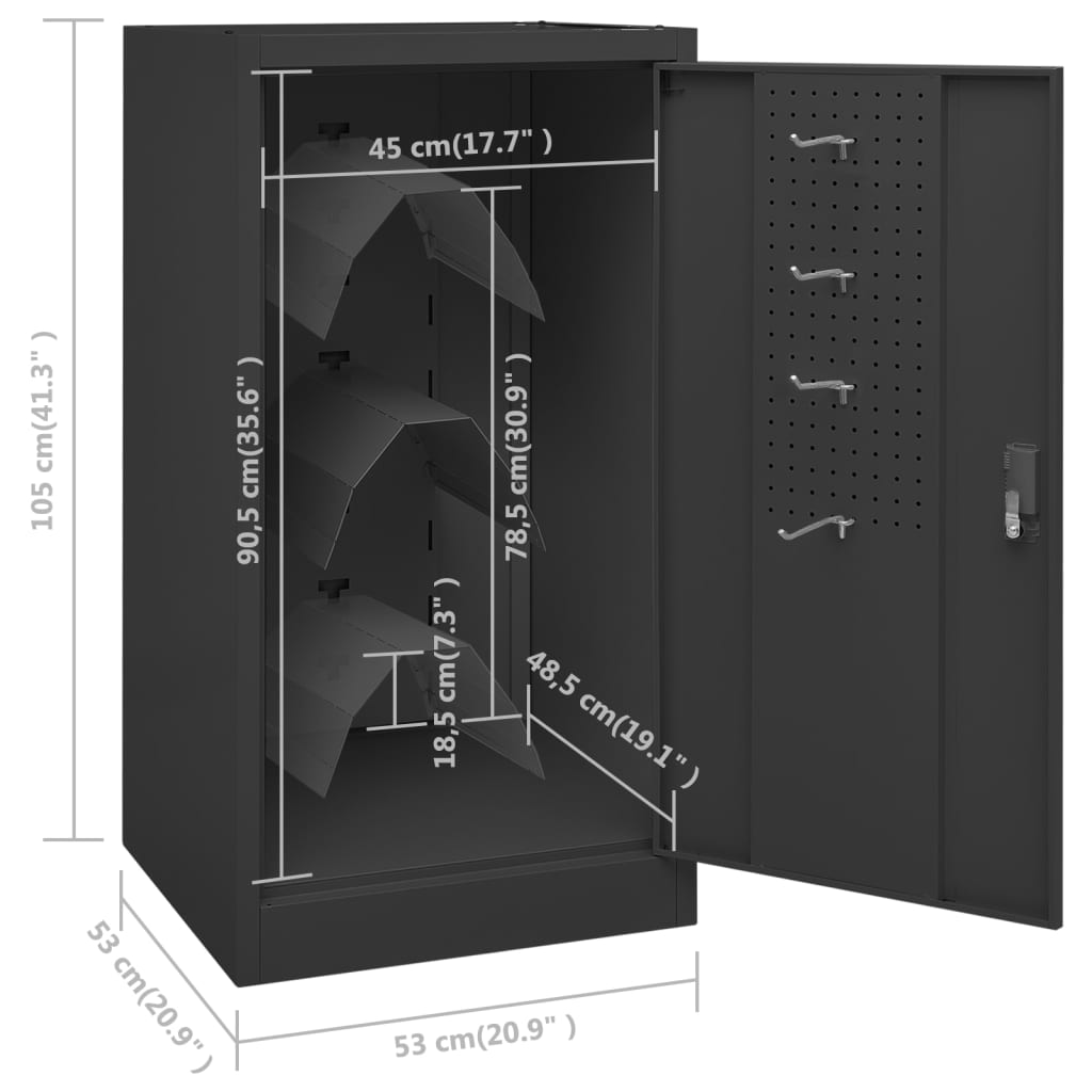 Zadelkast 53x53x105 cm staal antracietkleurig