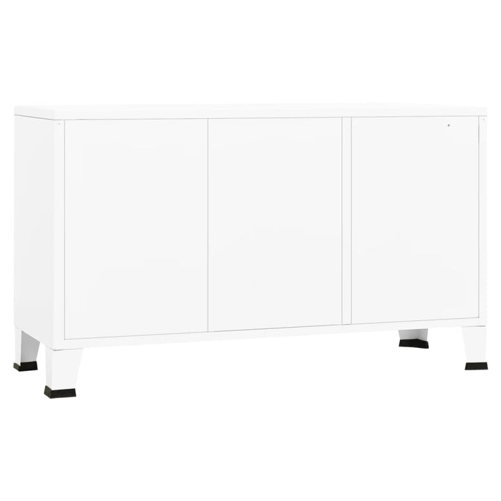 Dressoir 105x35x62 cm metaal en glas wit