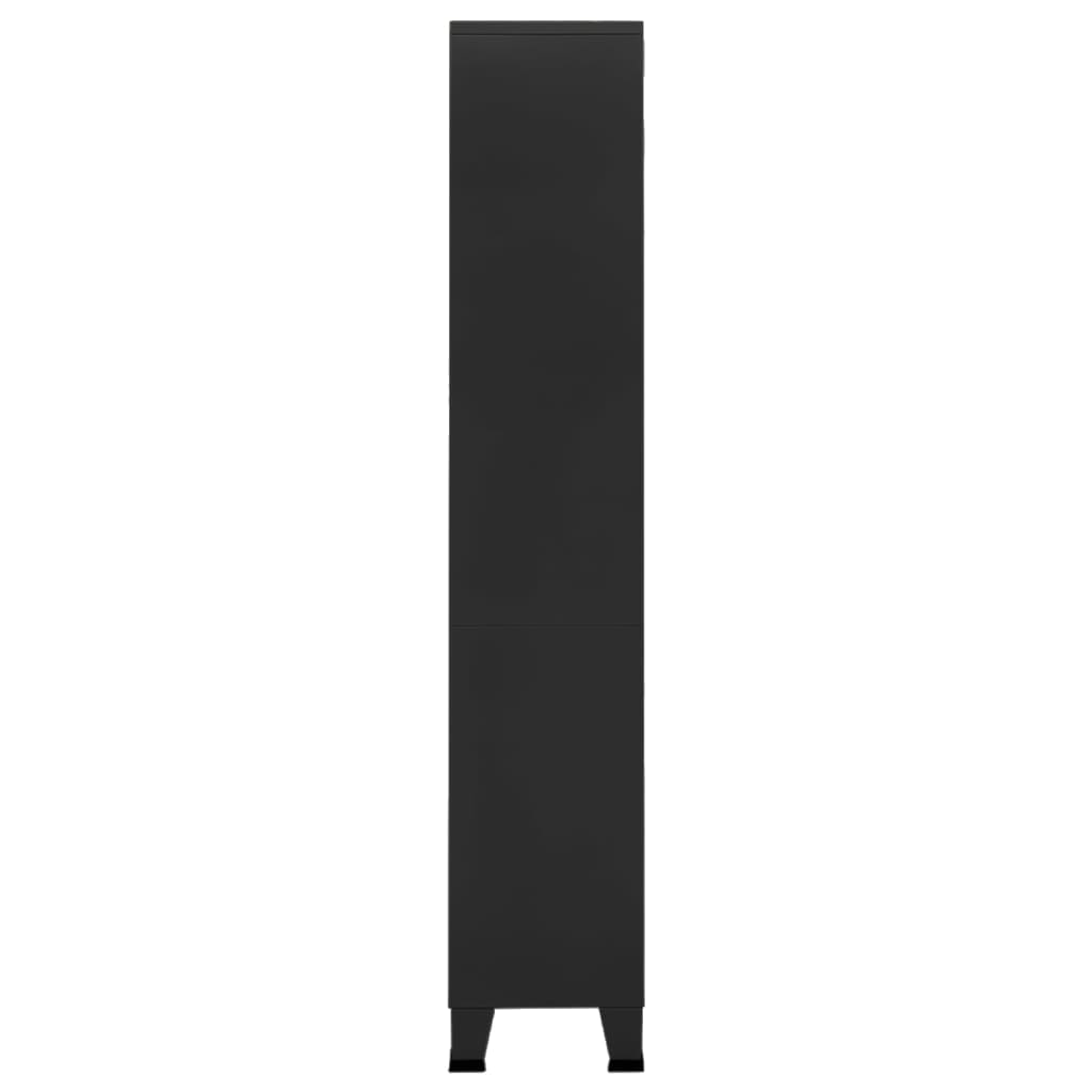 Boekenkast industrieel 80x32x180 cm staal zwart