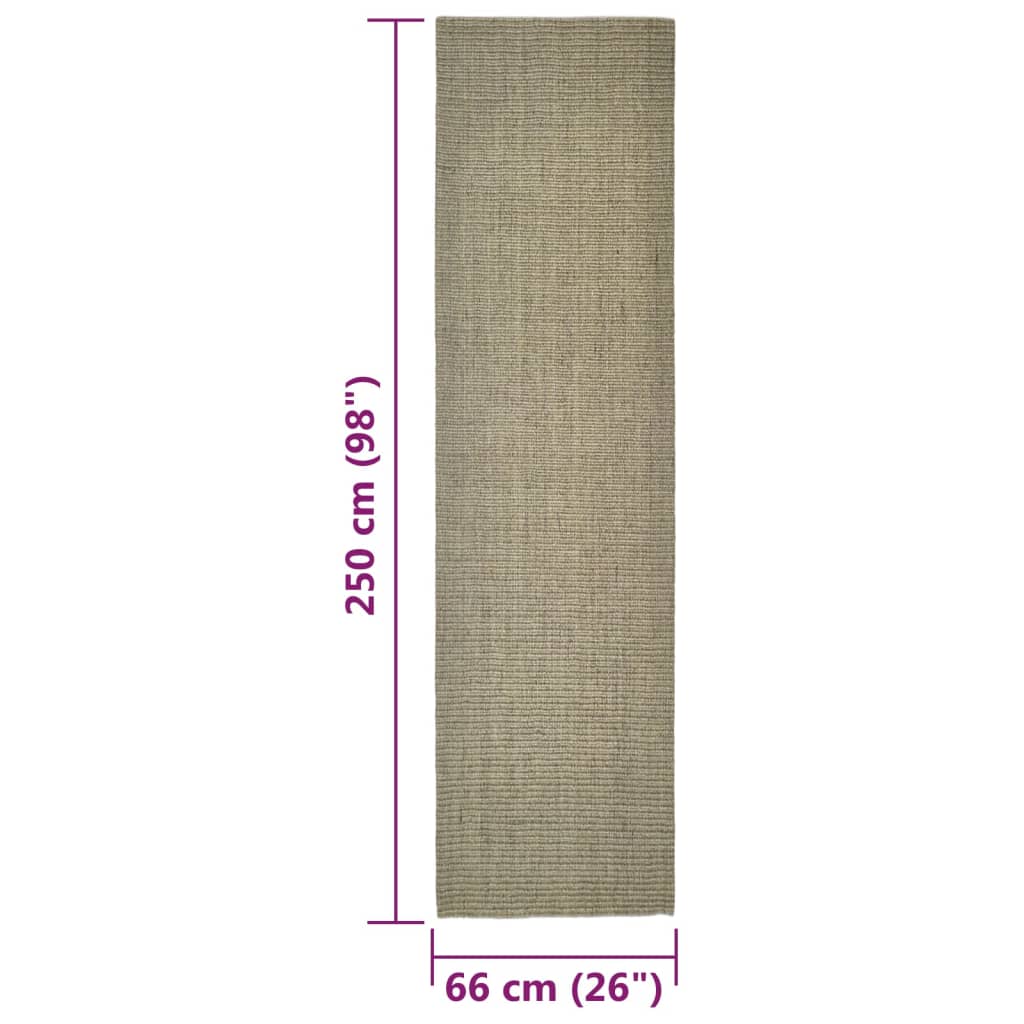 Vloerkleed 66x250 cm natuurlijk sisal taupe