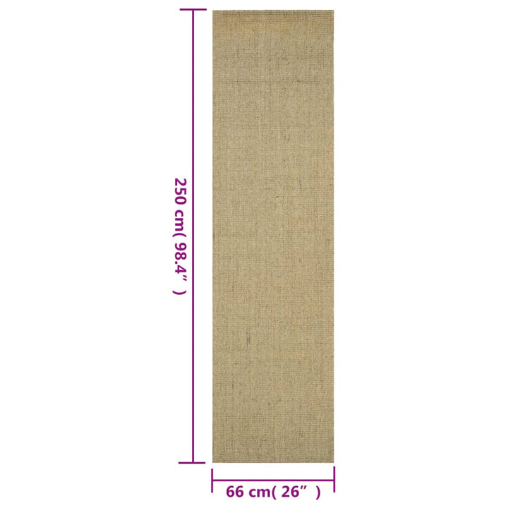 Vloerkleed 66x250 cm natuurlijk sisal taupe