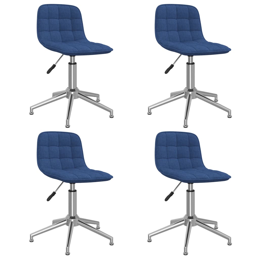 Eetkamerstoelen draaibaar 4 st stof blauw