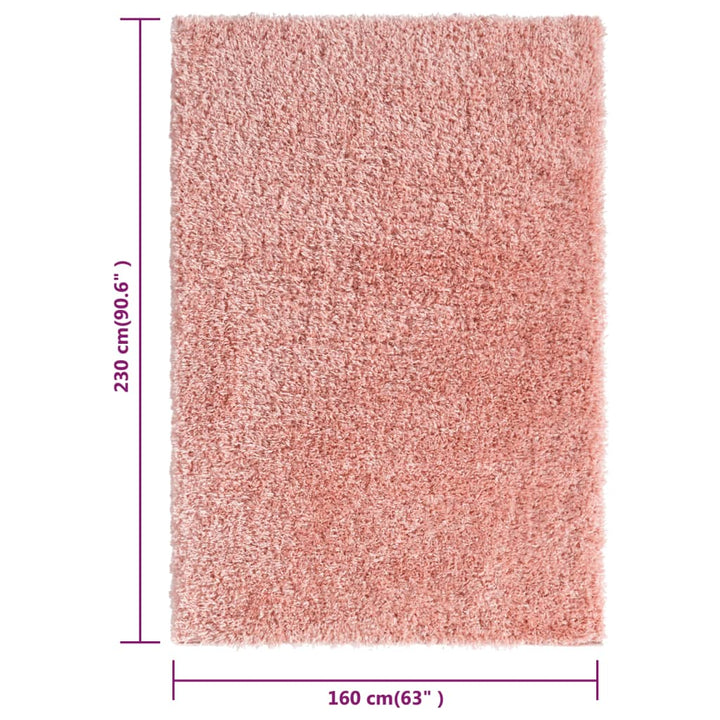 Vloerkleed shaggy hoogpolig 50 mm 160x230 cm roze