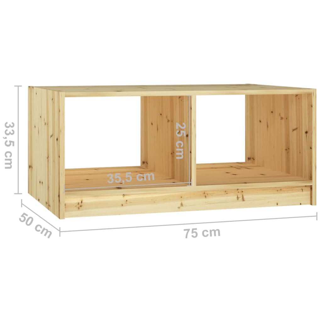 Salontafel 75x50x33,5 cm massief vurenhout