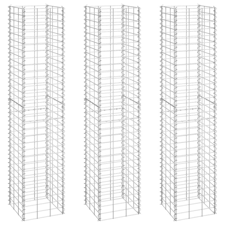 Schanskorf plantenbakken 3 st verhoogd 30x30x150 cm ijzer