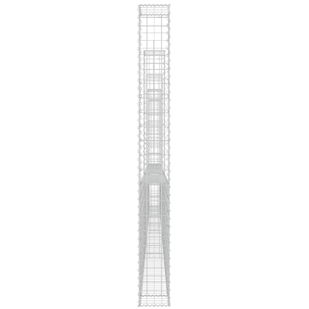 Schanskorf U-vormig met 5 palen 500x20x200 cm ijzer