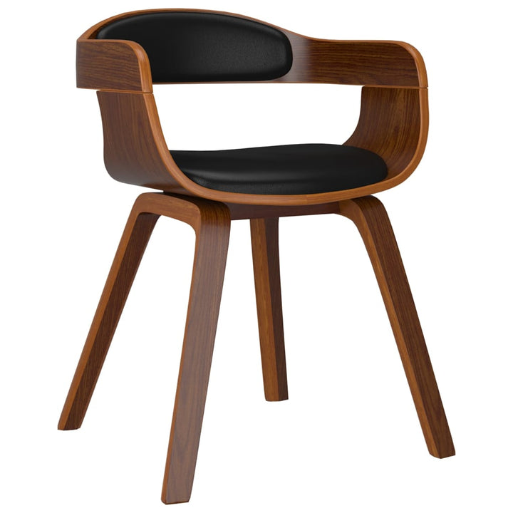 Eetkamerstoelen 2 st gebogen hout en kunstleer zwart