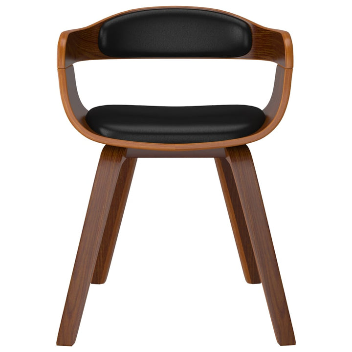 Eetkamerstoelen 2 st gebogen hout en kunstleer zwart