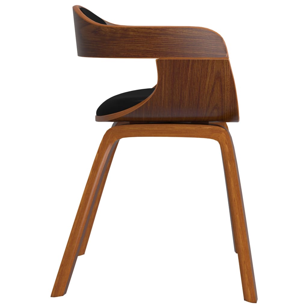 Eetkamerstoelen 2 st gebogen hout en kunstleer zwart