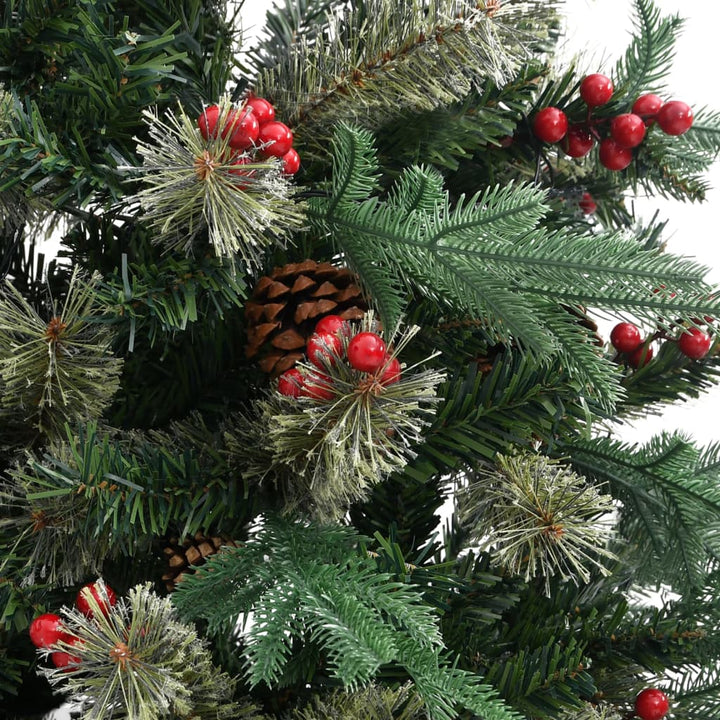 Kerstboom met dennenappels 150 cm PVC en PE groen