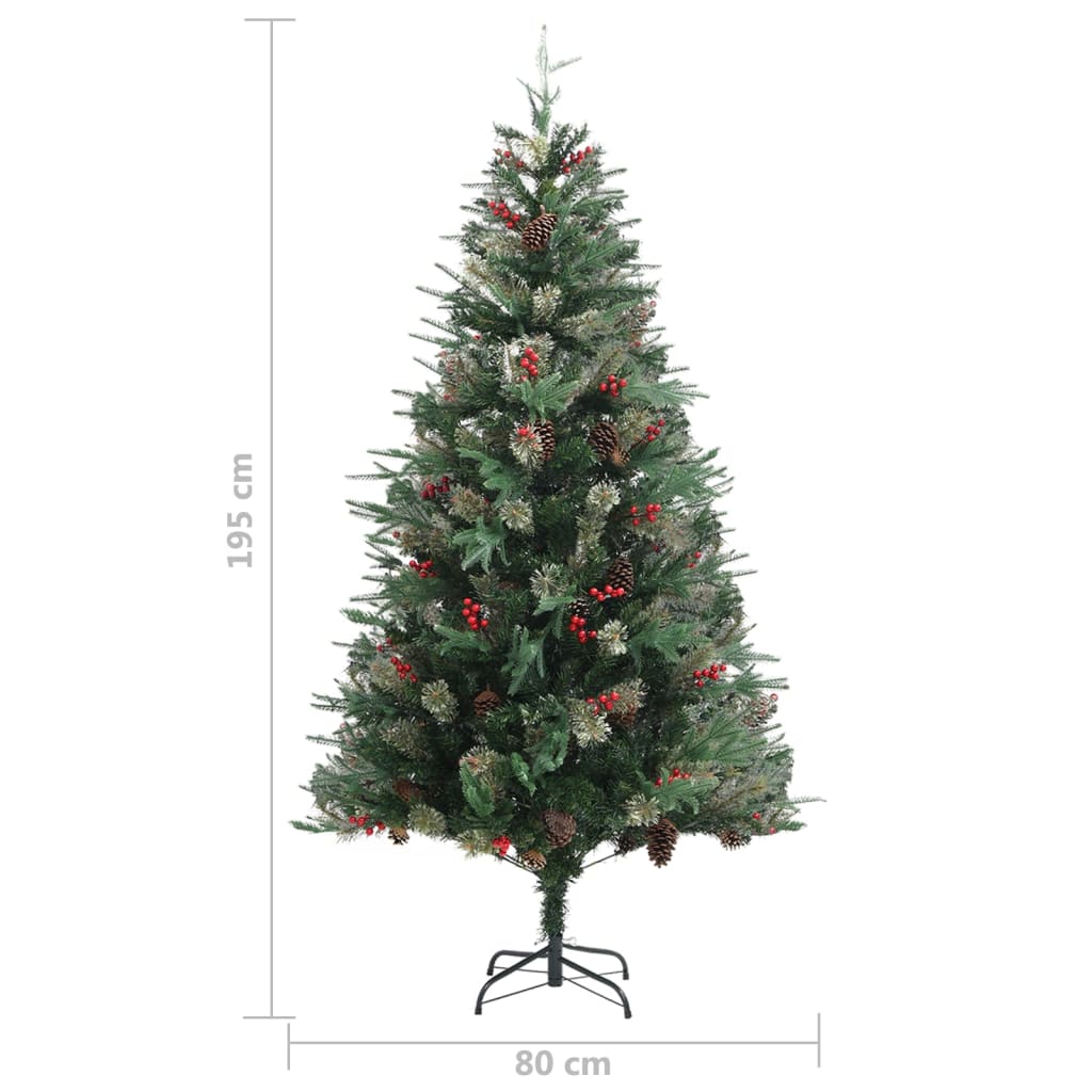 Kerstboom met dennenappels 195 cm PVC en PE groen