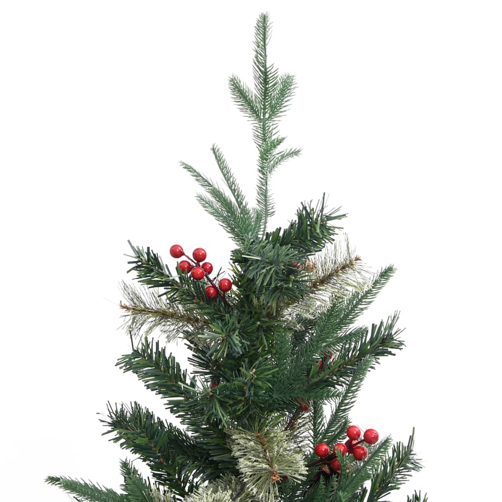 Kerstboom met dennenappels 225 cm PVC en PE groen