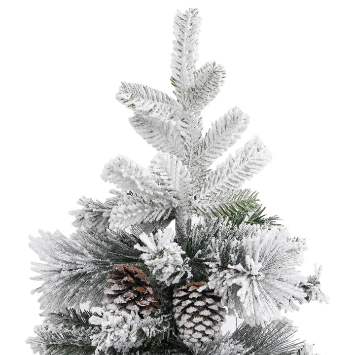 Kerstboom met dennenappels en sneeuw 195 cm PVC en PE