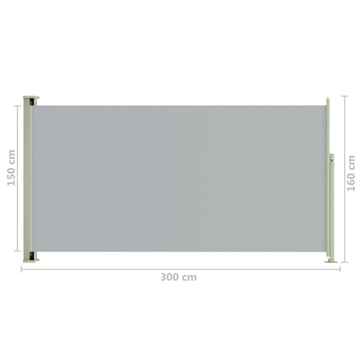 Tuinscherm uittrekbaar 160x300 cm grijs