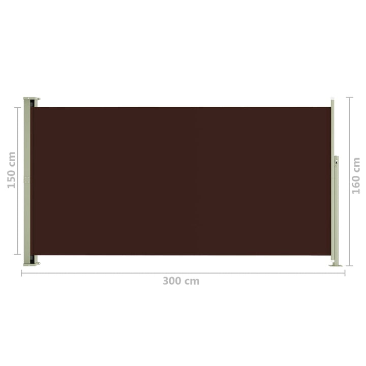 Tuinscherm uittrekbaar 160x300 cm bruin