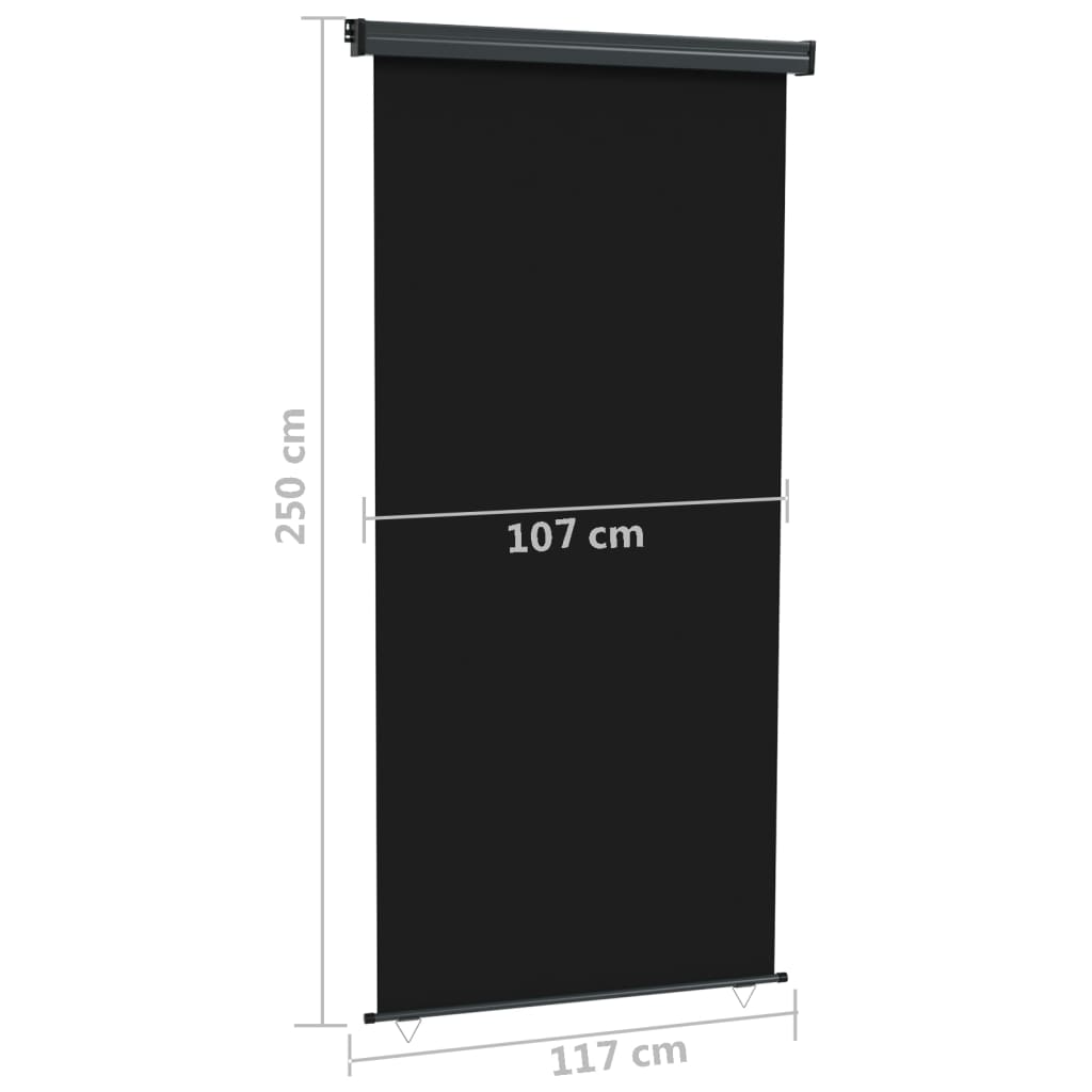 Balkonscherm 117x250 cm zwart