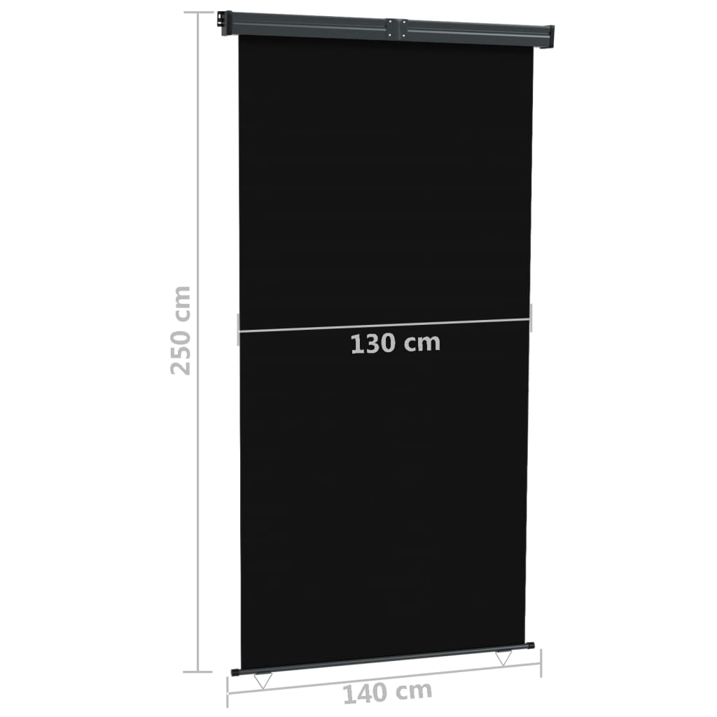 Balkonscherm 140x250 cm zwart