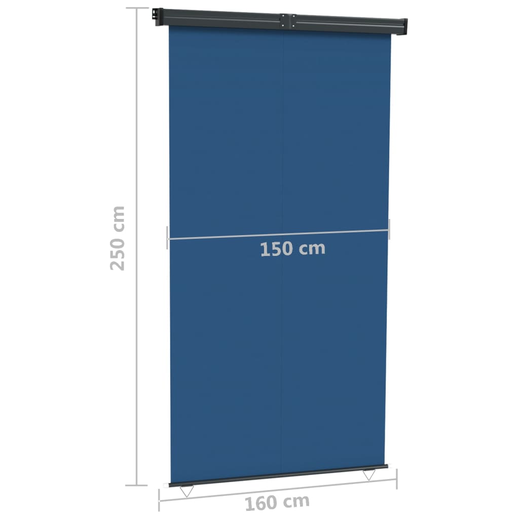 Balkonscherm 160x250 cm blauw