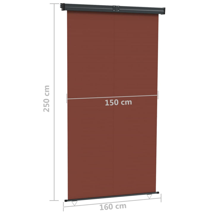 Balkonscherm 160x250 cm bruin