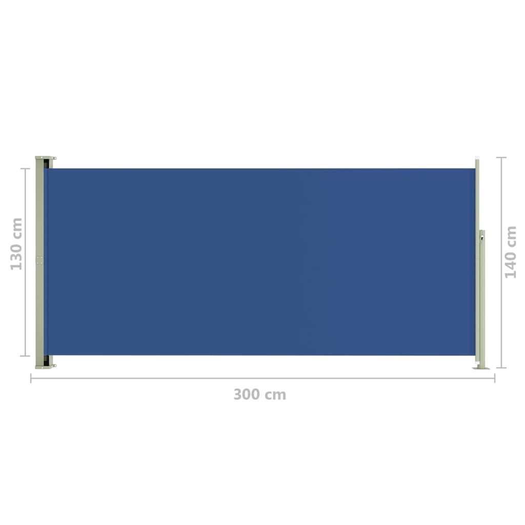 Tuinscherm uittrekbaar 140x300 cm blauw