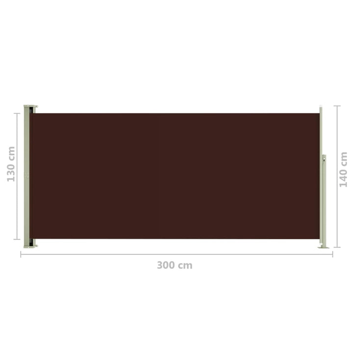 Tuinscherm uittrekbaar 140x300 cm bruin