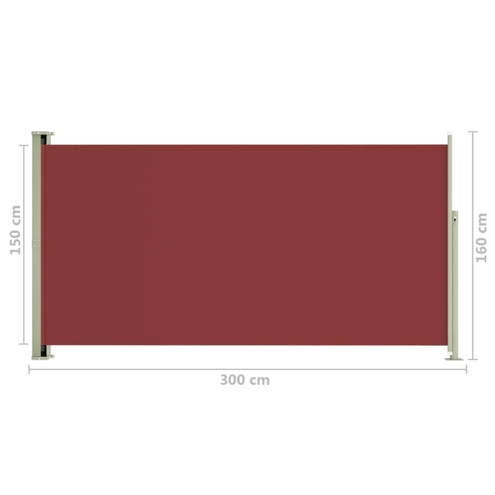 Tuinscherm uittrekbaar 160x300 cm rood