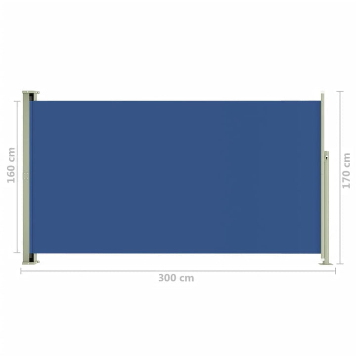 Tuinscherm uittrekbaar 170x300 cm blauw