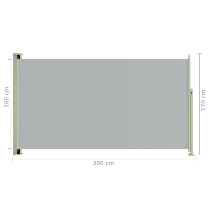 Tuinscherm uittrekbaar 170x300 cm grijs
