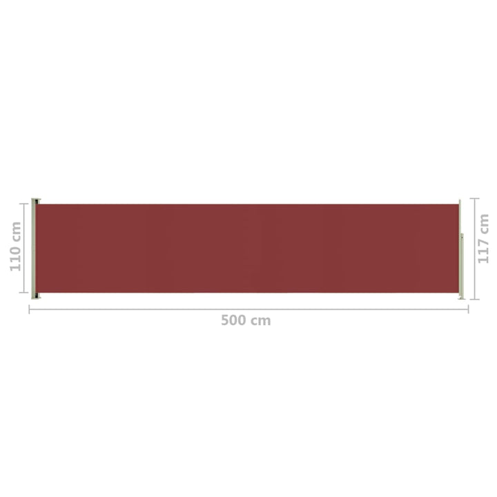 Tuinscherm uittrekbaar 117x500 cm rood