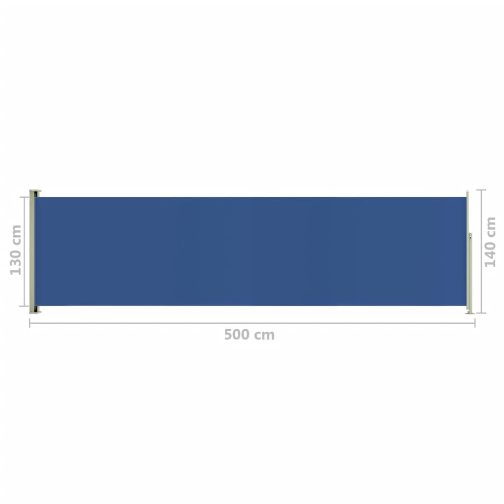 Tuinscherm uittrekbaar 140x500 cm blauw