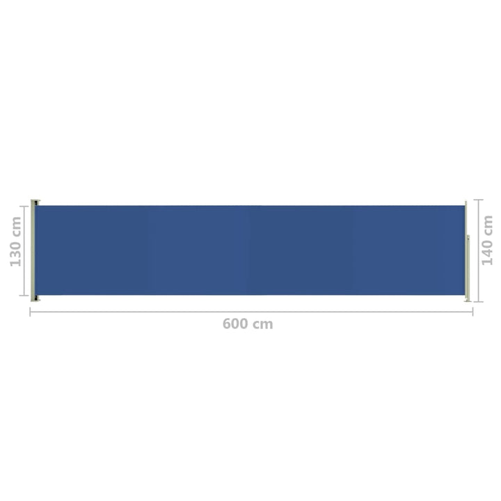 Tuinscherm uittrekbaar 140x600 cm blauw