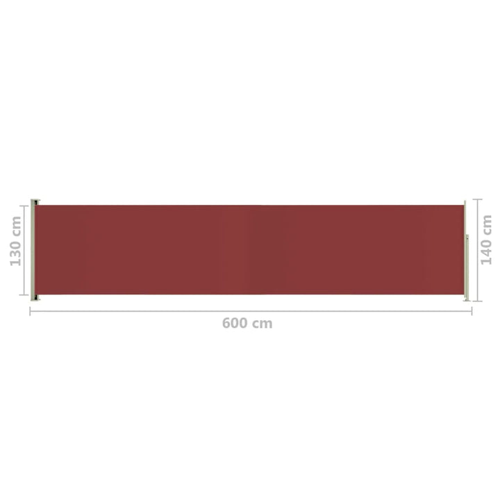 Tuinscherm uittrekbaar 140x600 cm rood
