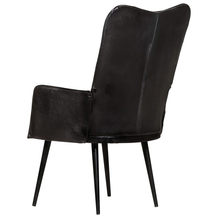 Fauteuil echt leer zwart