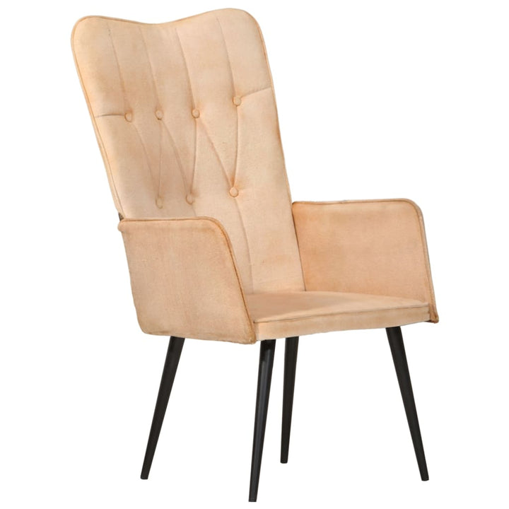 Fauteuil canvas crèmekleurig