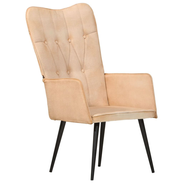 Fauteuil canvas crèmekleurig